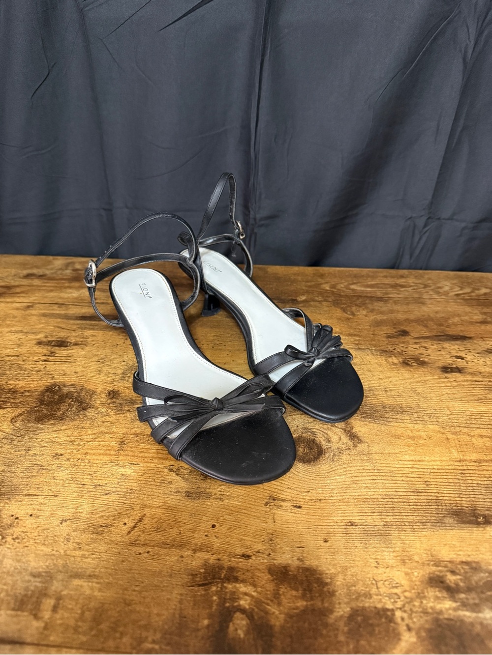 FIONI Clothing Black Strappy Knot Sandal Heels